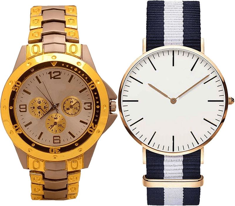 combo watch Analog Watch - For Girls Contemporary Exclusive Analogue Silver And Blue Color Boys And Men Watch - B74-B109 (Combo Of 2 )