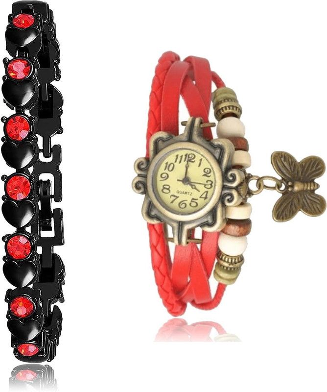 combo watch Analog Watch - For Girls Latest Luxury Bracelet And Butterfly 2 Watch Combo For Girls And Women - GX1-G65