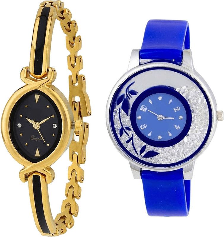 combo watch Analog Watch - For Girls Brand New Chronograph Gold And Blue Color G121-G87