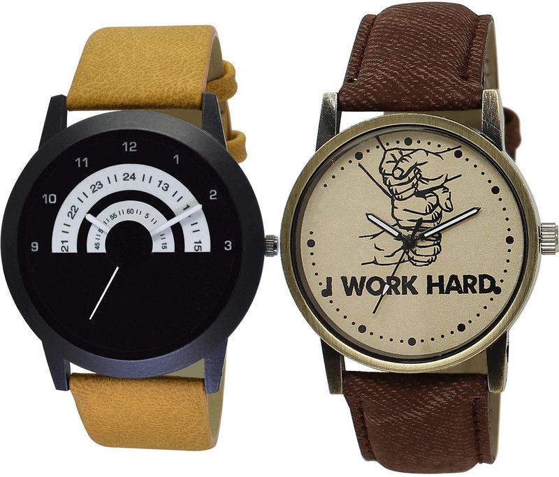 combo watch Analog Watch - For Girls Best Tread I Work Hard Analogue Brown Color Boys And Men Watch - B49-BL46.29 (Combo Of 2 )