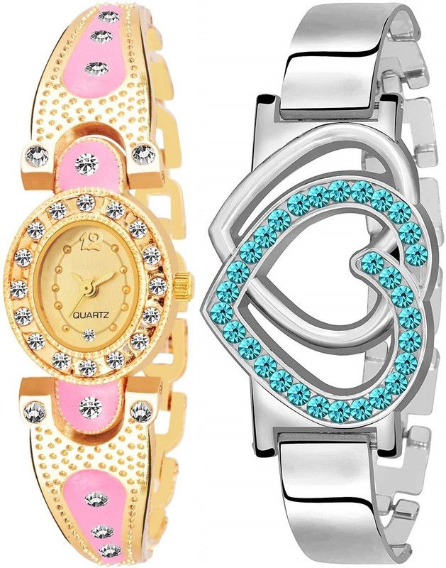 Analog Watch - For Women J2-3623|Pack of 2 Unique Design Bracelet Combo Rich look Diamond Finished