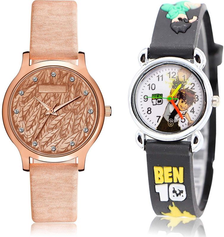 combo watch Analog Watch - For Girls Modern Chronograph Ben 10 Kids 2 Watch Combo For Girls And Women - GM334-GC82
