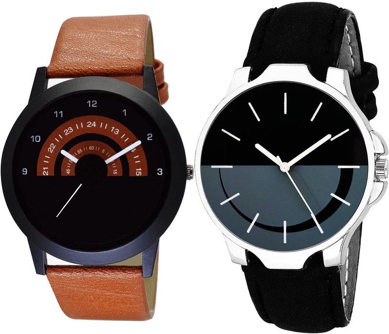combo watch Analog Watch - For Girls New Designer Analogue Brown And Black Color Boys And Men Watch - B46-B111 (Combo Of 2 )