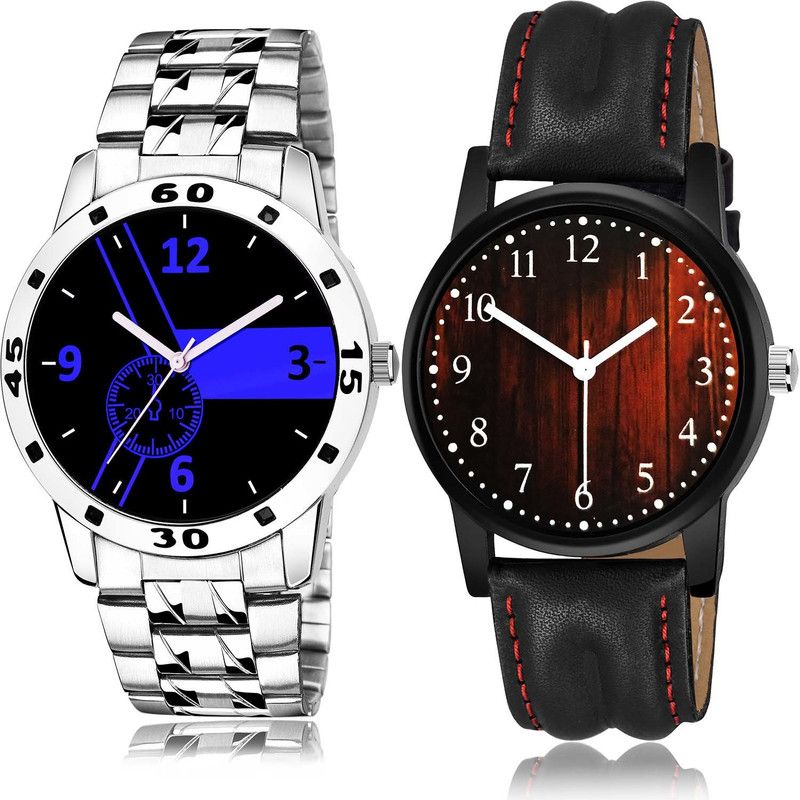 combo watch Analog Watch - For Boys & Girls Contemporary Party Wedding Chain Watch And Wood Texture Watch - B790-B654 (Combo Of 2 )