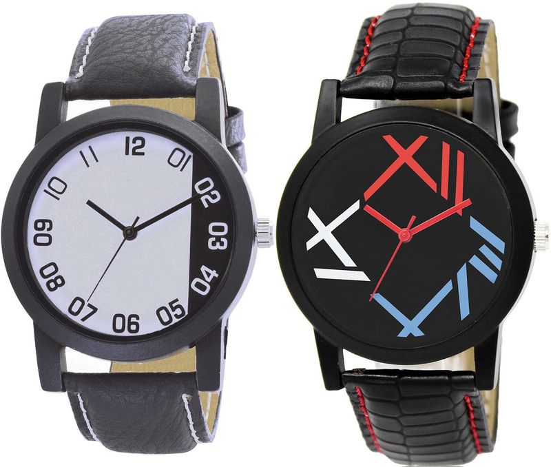 combo watch Analog Watch - For Girls Modern Fashionable Analogue Black Color Boys And Men Watch - B41-BL46.12 (Combo Of 2 )
