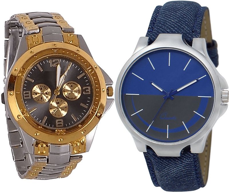 combo watch Analog Watch - For Girls New Professional Analogue Silver And Blue Color Boys And Men Watch - B76-BL46.24 (Combo Of 2 )