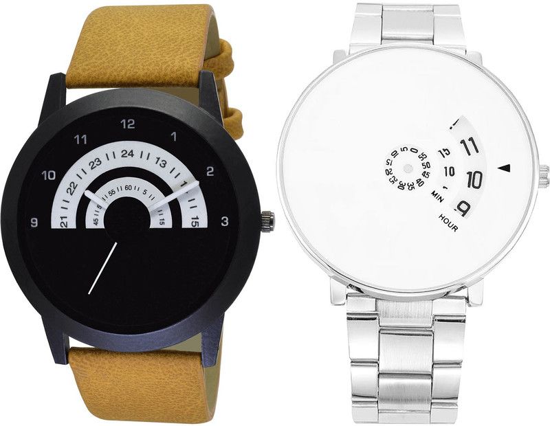 combo watch Analog Watch - For Girls Style Analogue Brown And Silver Color Boys And Men Watch - B49-B82 (Combo Of 2 )