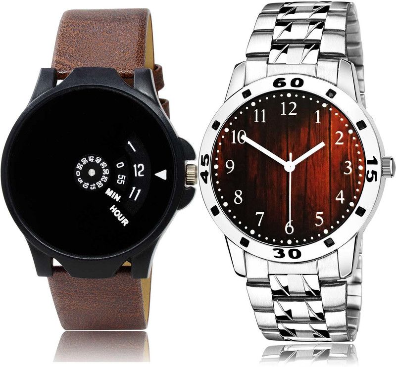 combo watch Analog Watch - For Boys Latest Present Speedometer And Wood Texture Chain Watch Combo Watch For Boys And Men - BO51-B660