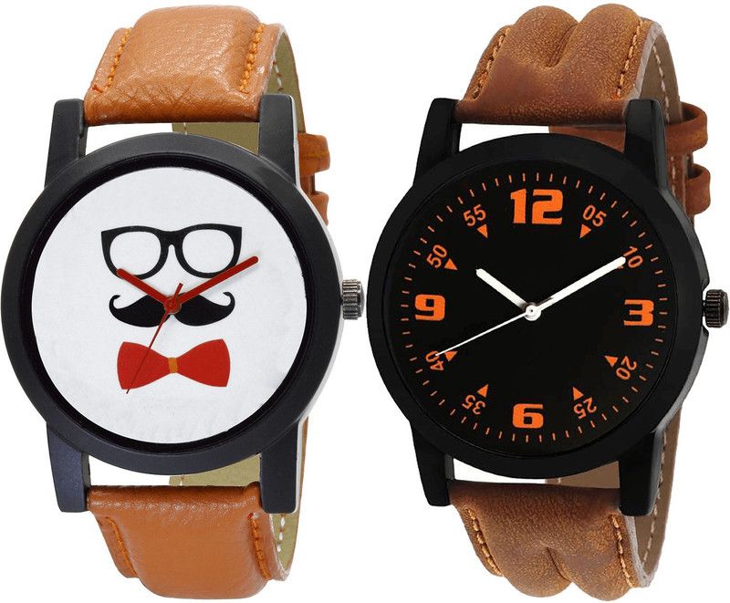 combo watch Analog Watch - For Girls Classical Fashion Beard Style Analogue Brown Color Boys And Men Watch - B53-B15 (Combo Of 2 )