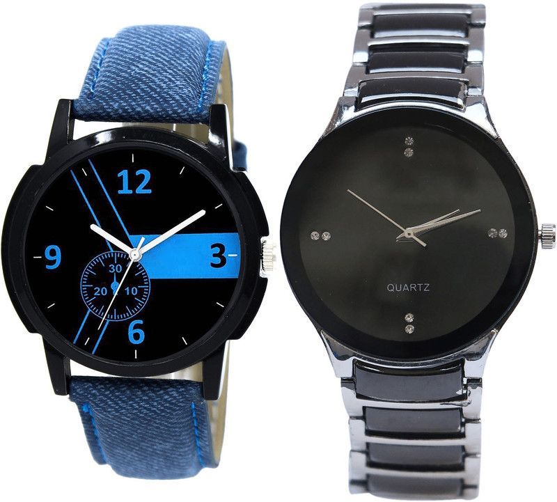 combo watch Analog Watch - For Girls Classical Professional Analogue Blue And Black Color Boys And Men Watch - B7-B68 (Combo Of 2 )
