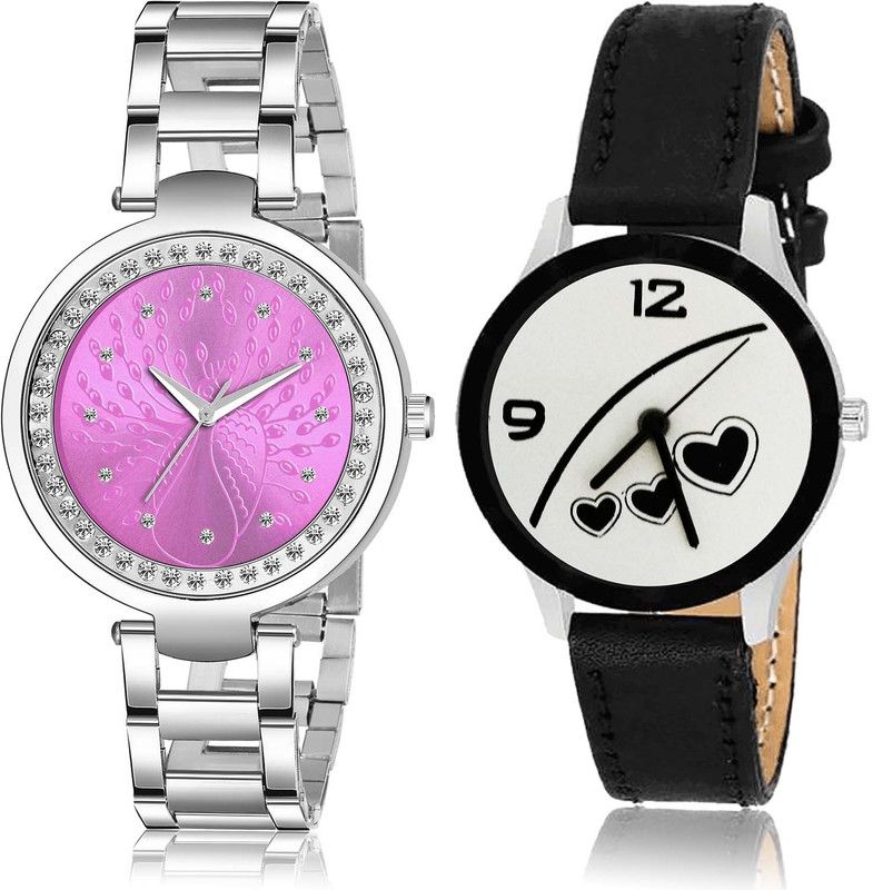 combo watch Analog Watch - For Men & Women Brand New Fancy Chain And Love Valentine Combo Watch For Girls And Women - GM208-G342