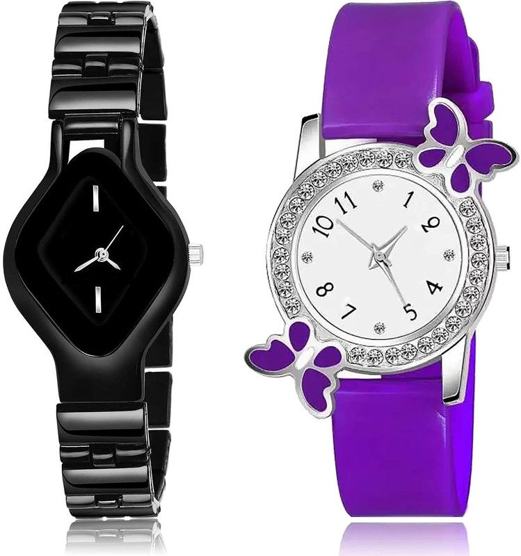 Analog Watch - For Girls Treading Heart 2 Watch Combo For Women And Girls - G654-G100