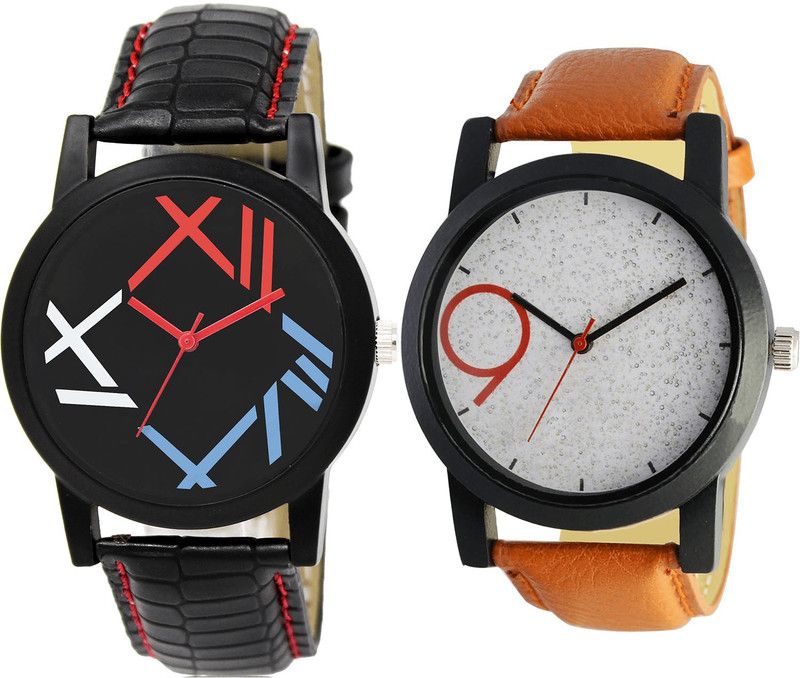 combo watch Analog Watch - For Girls New Exclusive Analogue Black And Brown Color Boys And Men Watch - BL46.12-B33 (Combo Of 2 )