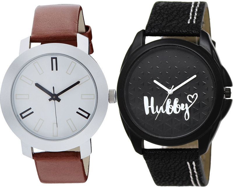 combo watch Analog Watch - For Girls Latest Designer Hubby Analogue Brown And Black Color Boys And Men Watch - B44-BL46.31 (Combo Of 2 )