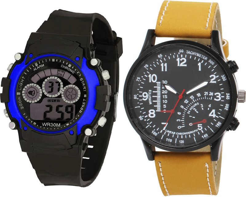 combo watch Analog Watch - For Girls Best Royal Kids Analogue Black And Brown Color Boys And Men Watch - B2-B42 (Combo Of 2 )
