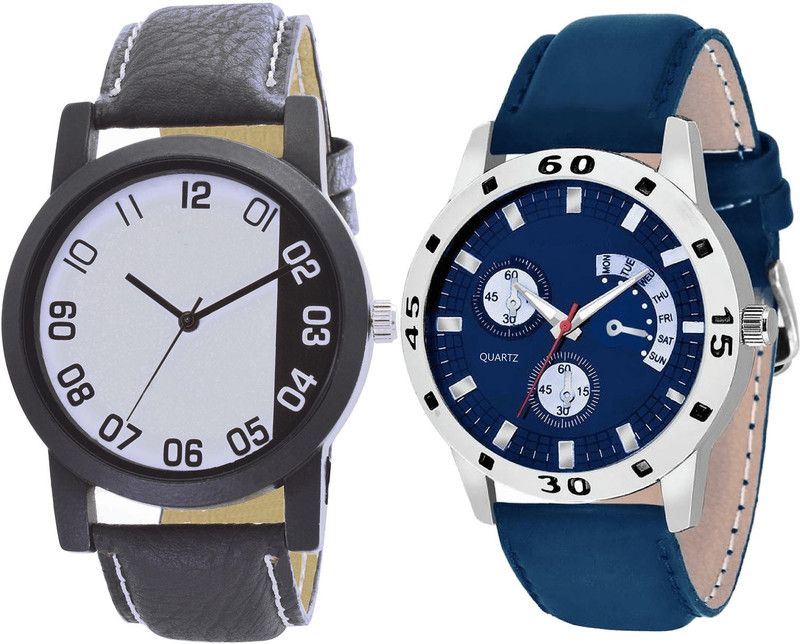 combo watch Analog Watch - For Girls New Collection Analogue Black And Blue Color Boys And Men Watch - B41-B56 (Combo Of 2 )