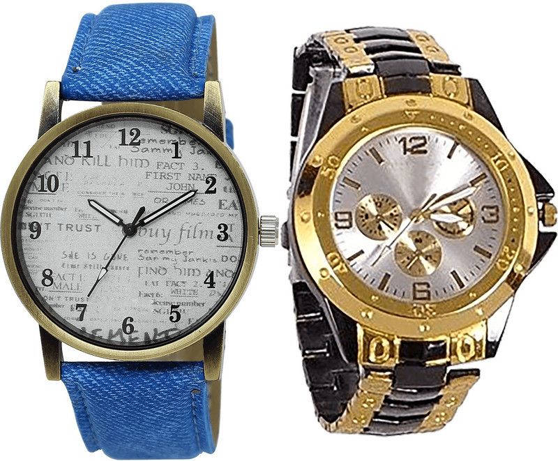 combo watch Analog Watch - For Men Contemporary Designer Blue And Black Color Boys Watch - BL46.28-B73 (Combo Of 2 )