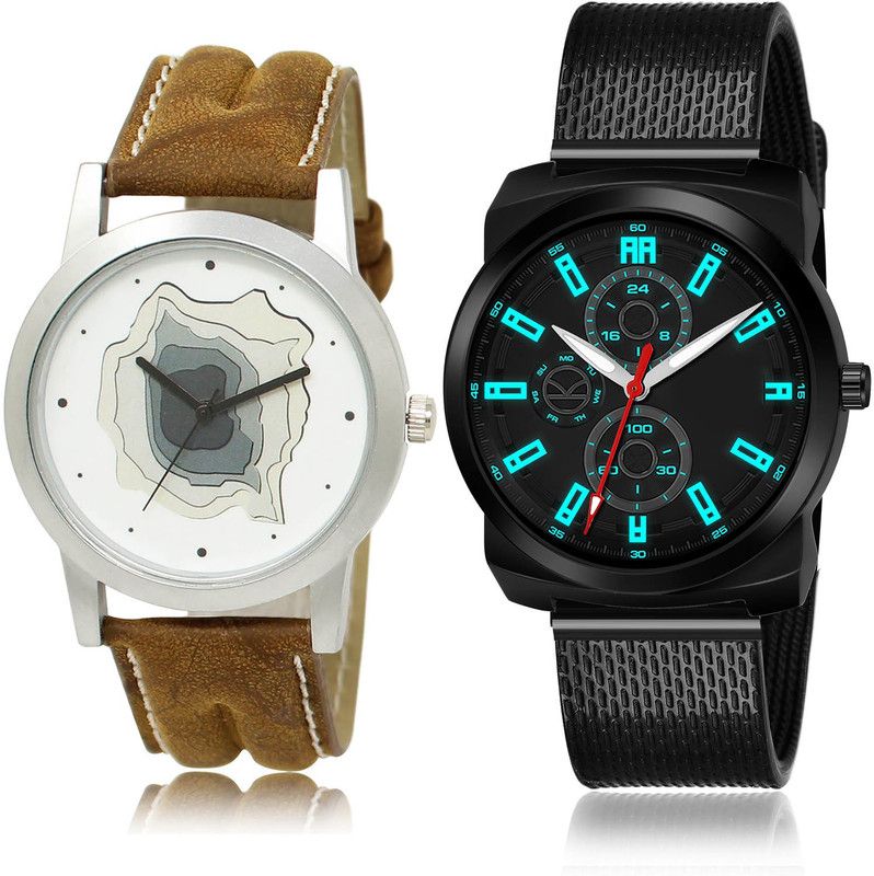 Analog Watch - For Men Treading Party Wedding 2 Watch Combo For Boys And Men - BL46.9-(63-S-10)