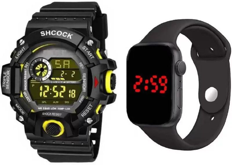Yellow Sport Digital Watch - For Boys & Girls