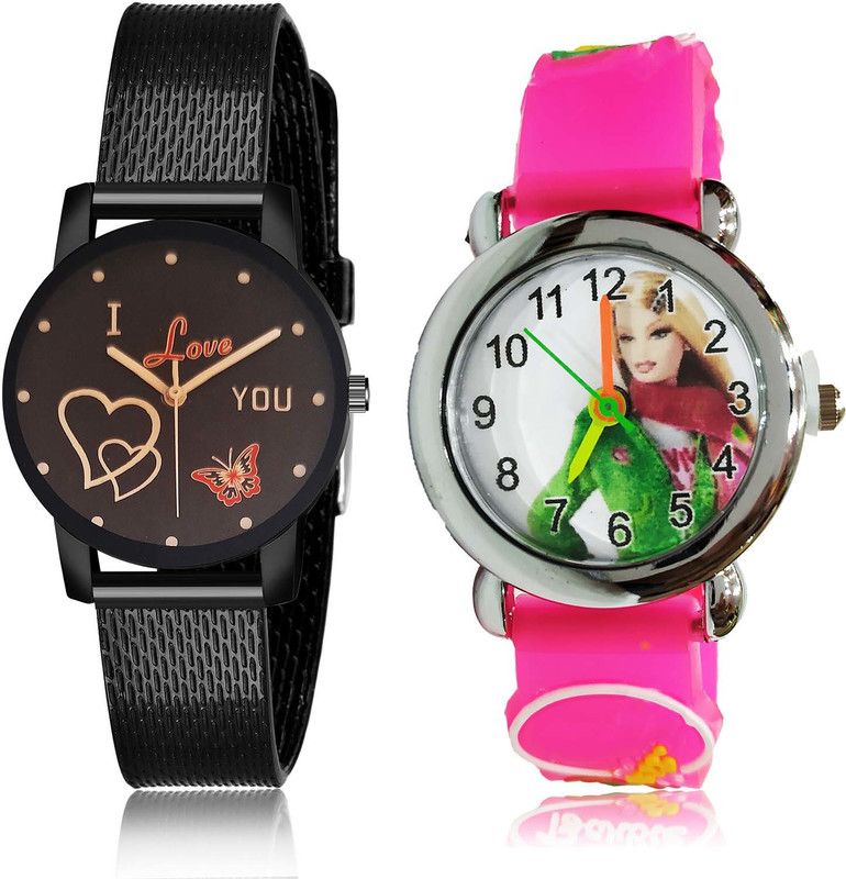 combo watch Analog Watch - For Women New Kundan I Love You And Doll Kids 2 Watch Combo For Girls And Women - G530-GC43