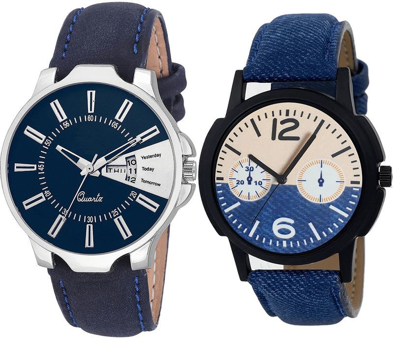 combo watch Analog Watch - For Girls A Designer Day And Date Analogue Blue Color Boys And Men Watch - BL46.23-B10 (Combo Of 2 )