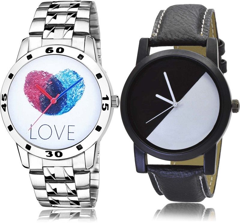 Analog Watch - For Boys & Girls New Exclusive Love Fingerprints Chain Watch Watch - B812-B32 (Combo Of 2 )
