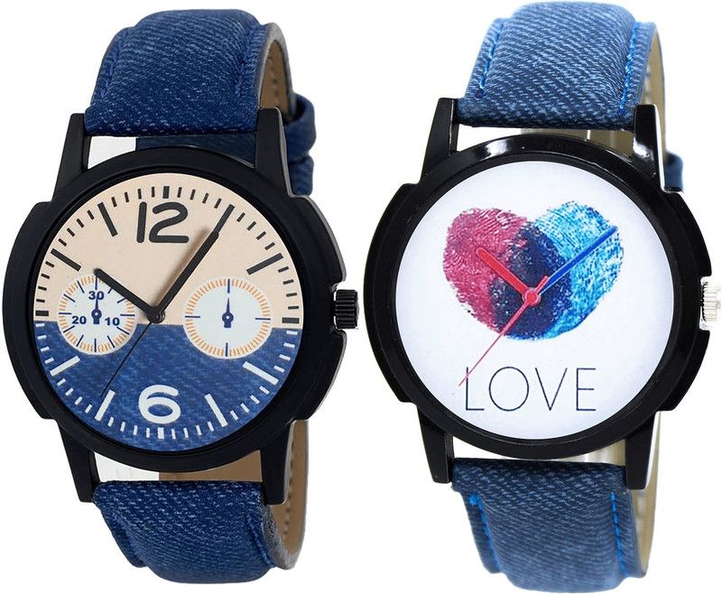 combo watch Analog Watch - For Girls Modern Rich Love Analogue Blue Color Boys And Men Watch - B10-B11 (Combo Of 2 )