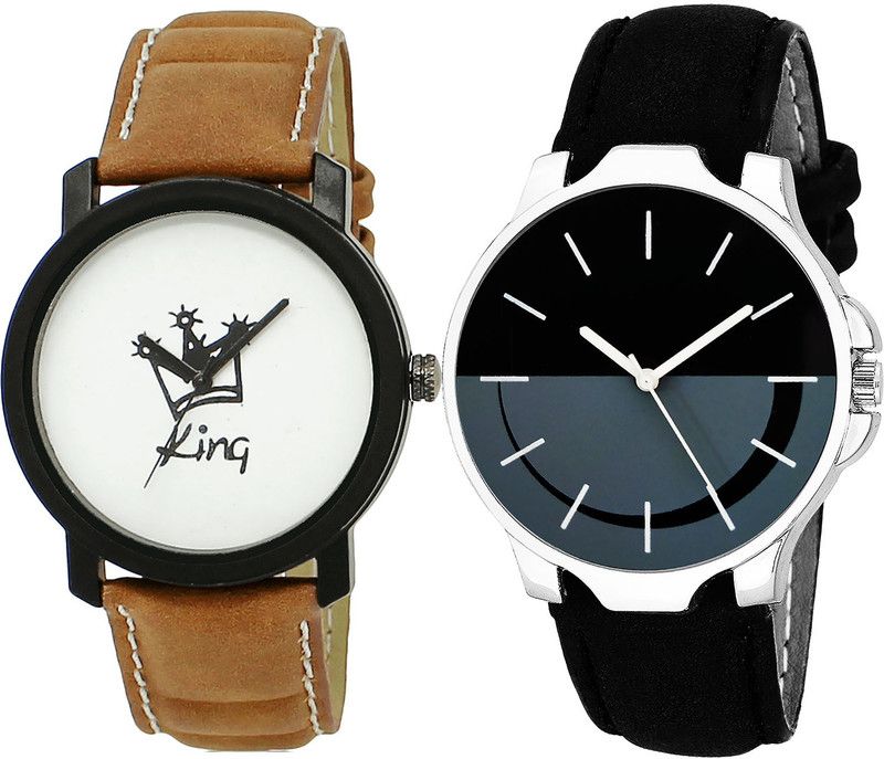combo watch Analog Watch - For Girls Modern Casual King Analogue Brown And Black Color Boys And Men Watch - BL46.18-B111 (Combo Of 2 )