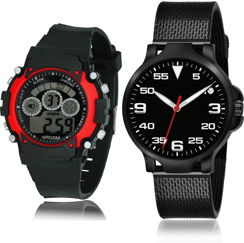 Analog-Digital Watch - For Boys Latest Unique 2 Watch Combo For Boys And Men - B5-(75-S-10)