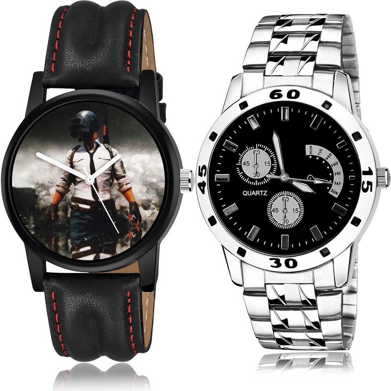 combo watch Analog Watch - For Boys New Technology Pubg Military Army And Chain Watch Watch - B497-B83 (Combo Of 2 )