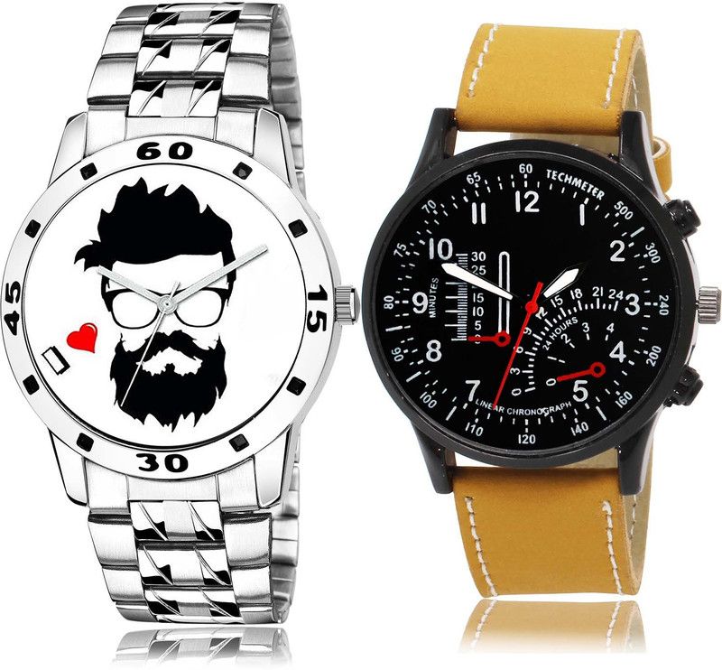 Analog Watch - For Men Classical Fashion Beard Style Chain Watch Watch - B823-B42 (Combo Of 2 )