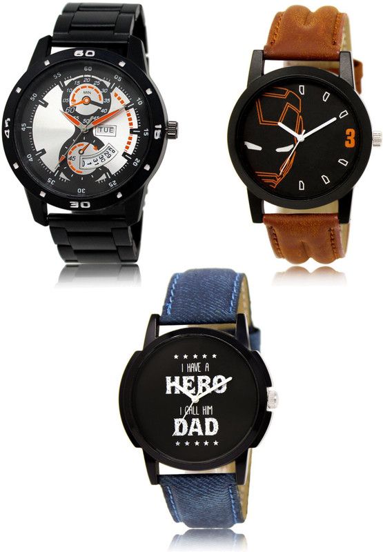 New latest Designer Combo of 3 Analog Watch - For Men L 107-L 04-L 07