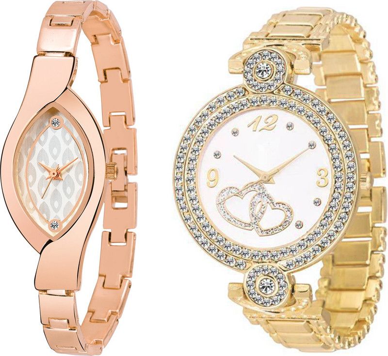 Analog Watch - For Women Combo pack 2 New Diamond Studded Part-Wedding Adition Analog Watch For Girls & Women BB-07199