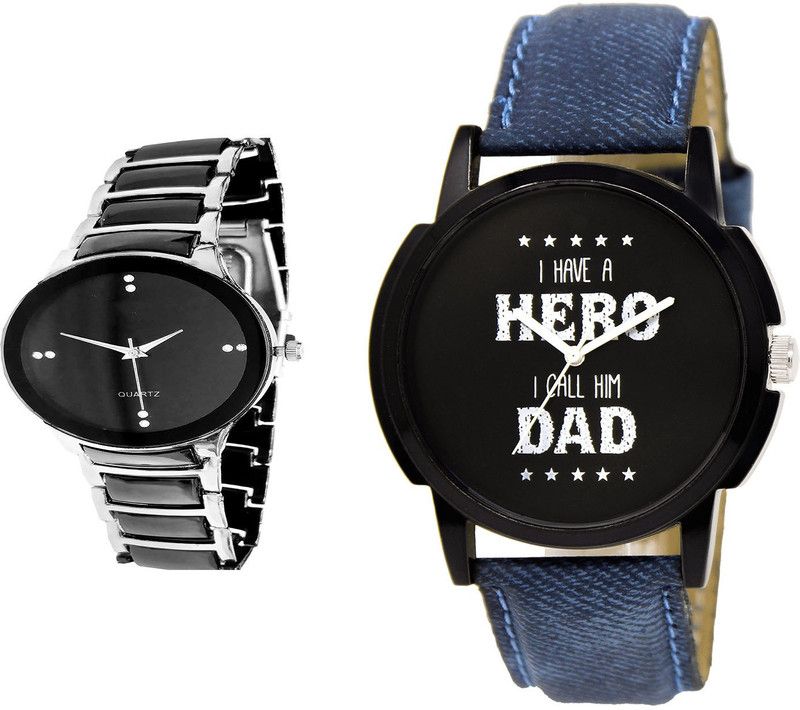 combo watch Analog Watch - For Girls Modern Diwali Analogue Black And Blue Color Boys And Men Watch - B68-BL46.7 (Combo Of 2 )