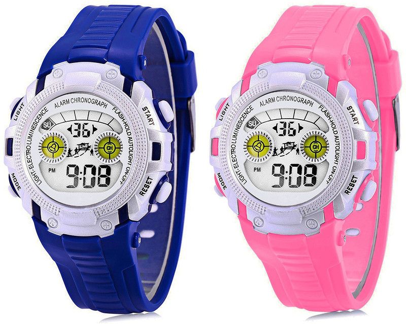 Combo of 2,Alarm,WaterProof,Stopwatch Kids Digital Watch - For Boys & Girls EF62033-2EG-NAVY-PINK
