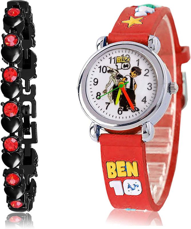 combo watch Analog Watch - For Girls Modern Chronograph Bracelet And Ben 10 Kids 2 Watch Combo For Girls And Women - GX1-GC120