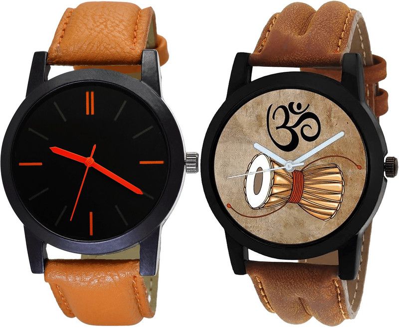 combo watch Analog Watch - For Girls Best Present Damru Analogue Brown Color Boys And Men Watch - B112-B25 (Combo Of 2 )