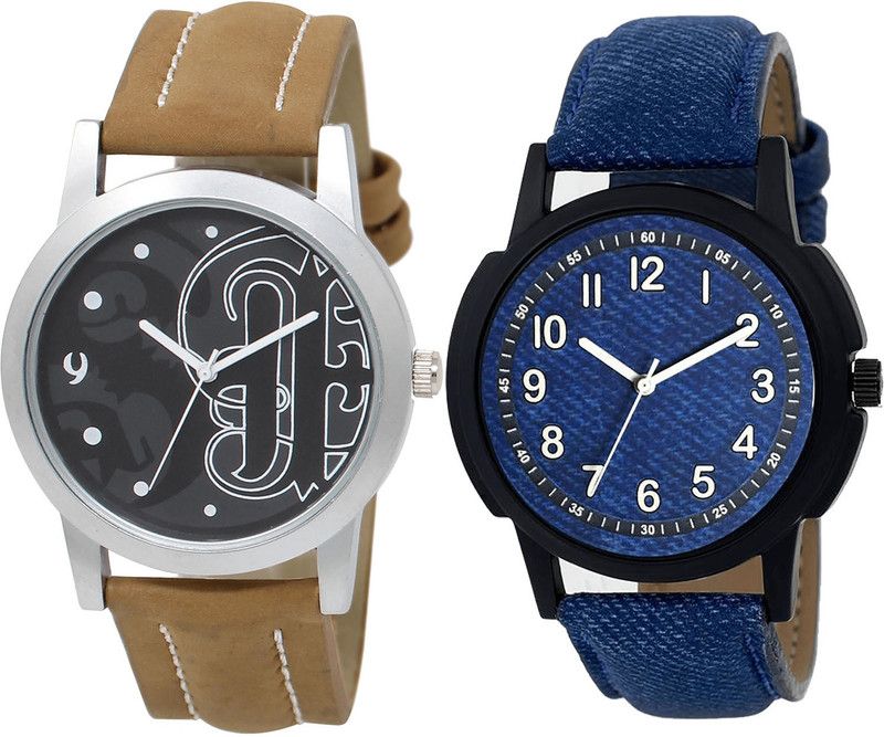 combo watch Analog Watch - For Girls New Wrist Analogue Brown And Blue Color Boys And Men Watch - BL46.14-B8 (Combo Of 2 )