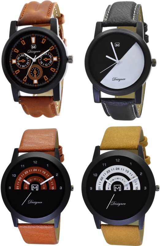 Analog Watch - For Men Analogue Slim Combo pack of 4 Multicolor Watch for Boys & mens Om-213