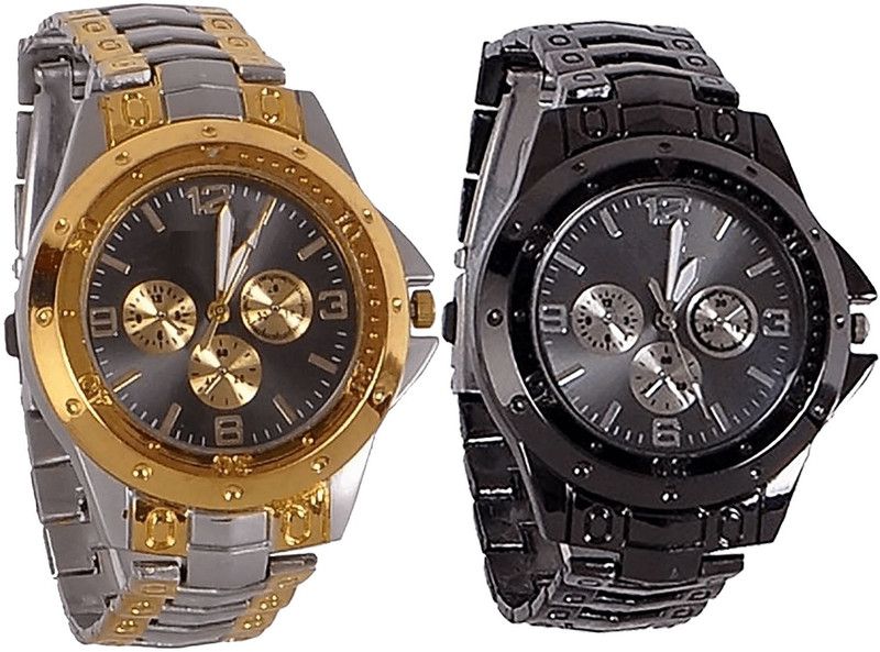 combo watch Analog Watch - For Girls Modish Traditional Analogue Silver And Black Color Boys And Men Watch - B76-B70 (Combo Of 2 )