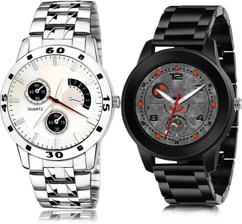 Analog Watch - For Men Modish Party Wedding 2 Watch Combo For Boys And Men - B85-(13-S-20)
