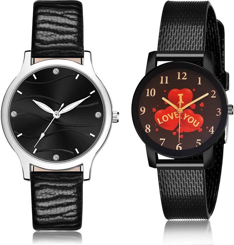 Analog Watch - For Women Contemporary 3D Design 2 Watch Combo For Women And Girls - GM386-G536