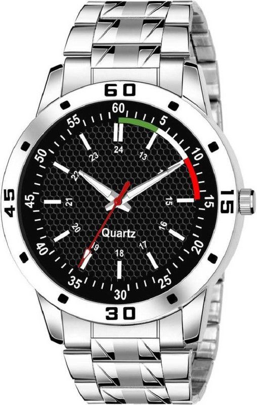 Analog Watch - For Men NEW SPORTS BLACK COLOR DOTTED DESIGNER METAL BELT STYLISH WATCH MOST UNIQUE MEN WATCH FAST SELLING TRACK DESIGNER METAL BELT WATCH FOR PARTY_PROFESSIONAL_GIFT_WATCHES