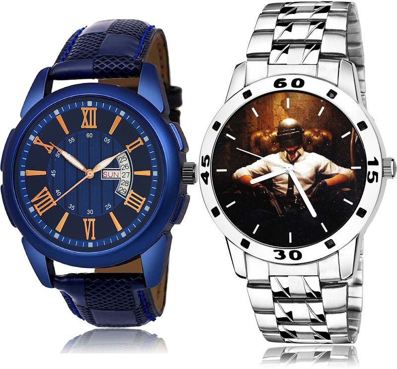 combo watch Analog Watch - For Boys Modern Tread Day And Date And Pubg Military Army Chain Watch Combo Watch For Boys And Men - BRM1-B451