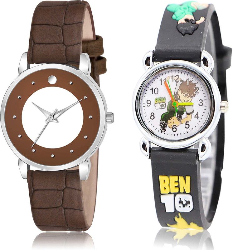 combo watch Analog Watch - For Women New Technology Ben 10 Kids 2 Watch Combo For Girls And Women - GM338-GC83