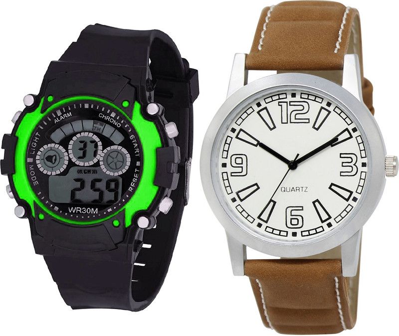 combo watch Analog Watch - For Girls Classical Designer Kids Analogue Black And Brown Color Boys And Men Watch - B3-BL46.15 (Combo Of 2 )