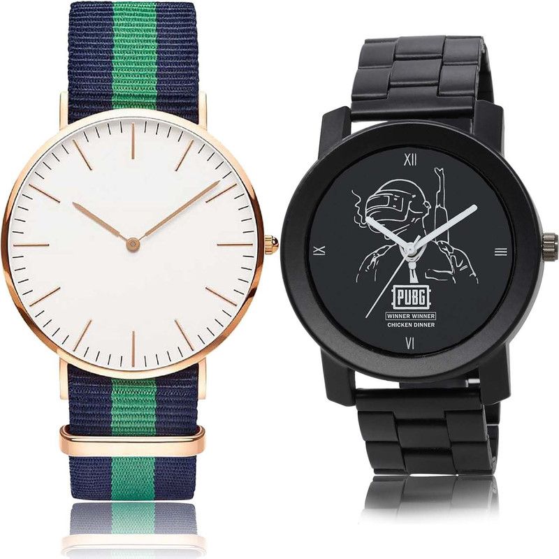 combo watch Analog Watch - For Boys Contemporary Collection Chronograph And Pubg Military Army Chain Watch Combo Watch For Boys And Men - BC4-B165
