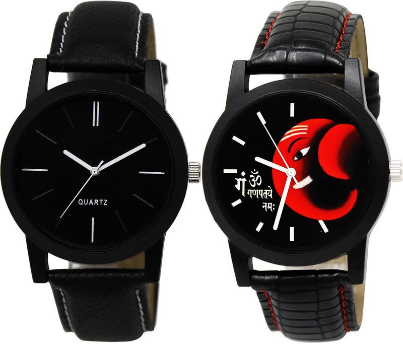 combo watch Analog Watch - For Girls Best Royal Love Dad And Ganpti Analogue Black Color Boys And Men Watch - BL46.5-B120 (Combo Of 2 )