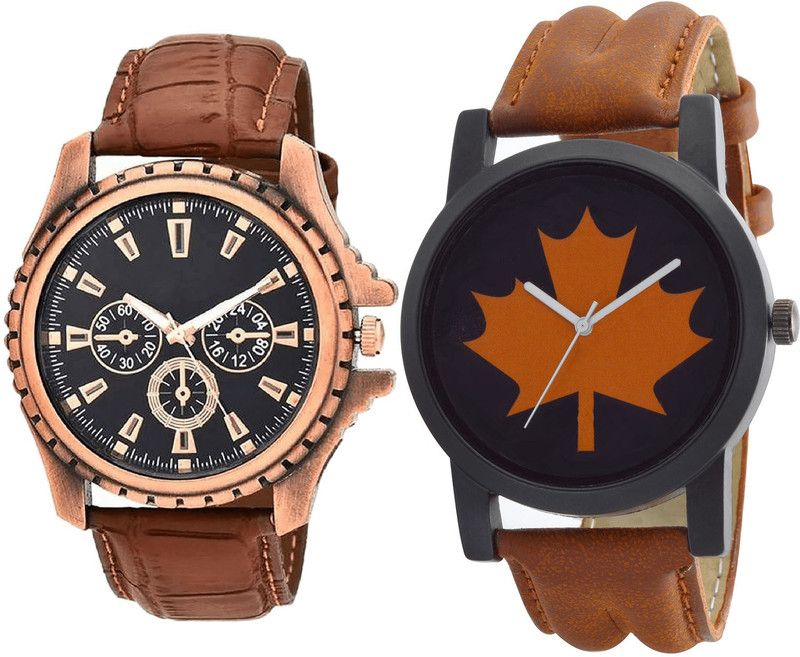 combo watch Analog Watch - For Girls Classical High Quality Analogue Brown Color Boys And Men Watch - B110-B34 (Combo Of 2 )