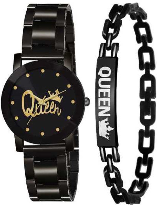 Analog Watch - For Girls New Stylish Combo Of Queen Printed Watch and Bracelet